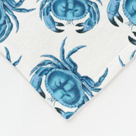 Klassieke Zeesematroon met blauwe krabben Fleece Deken