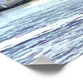 Klassieke zeilboot die de haven van Hadlock Marina Poster (Hoek)