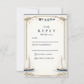 Klassieke Zeilboot Kust Bruiloft RSVP Kaartje (Voorkant)
