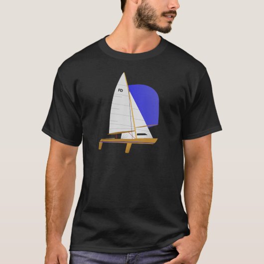 Klassieke zeilboot t-shirt (Voorkant)