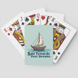 Klassieke Zeilboot Zeevaart Inspirerende Citaat Pokerkaarten