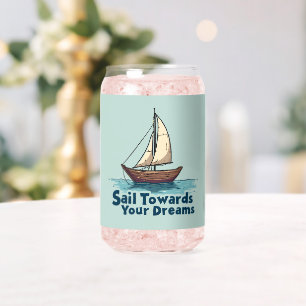 Klassieke Zeilboot Zeilvaart Inspirerende Citaat Blikvorm Glas