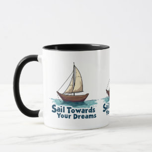 Klassieke Zeilboot Zeilvaart Inspirerende Citaat Mok