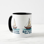 Klassieke Zeilboot Zeilvaart Inspirerende Citaat Mok (Voorkant links)