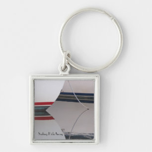 Klassieke zeilbootreflecties sleutelhanger