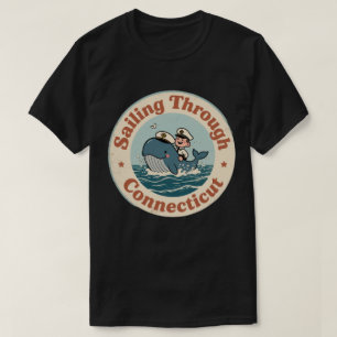 Klassieke zeiltocht door Connecticut walvis T-shirt