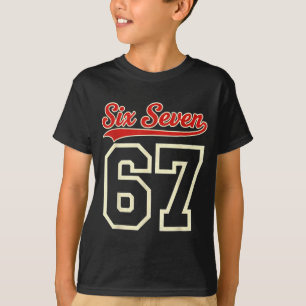 Klassieke Zes Zeven 67 Meme Retro 6 7 Nummer T-shirt