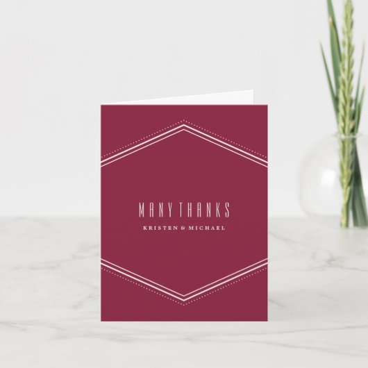 Klassieke zeshoek bedankkaart - Maroon (Voorkant)