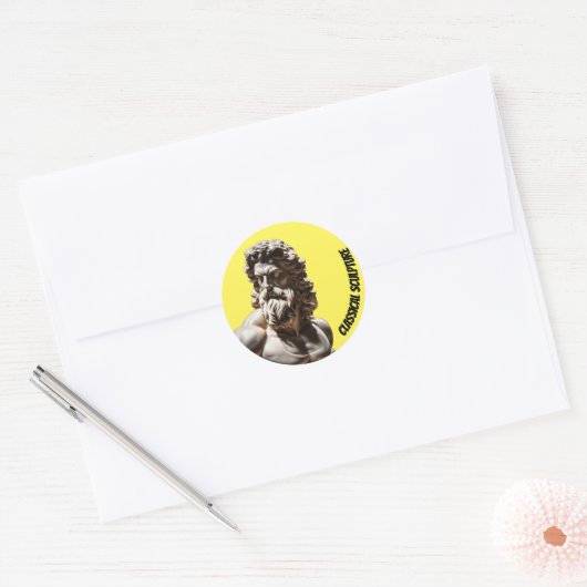 Klassieke Zeus Sculptuur Sticker (Envelop)
