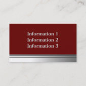 Klassieke zilver- en rode Visitekaartjes (Achterkant)