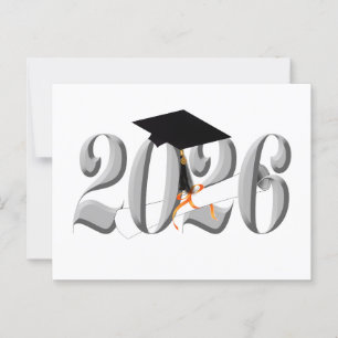 Klassieke Zilver Klas van 2026 Afstuderen Briefkaart