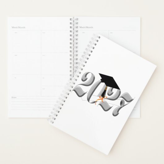 Klassieke Zilver Klas van 2027 Afstuderen Planner (Display)