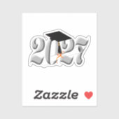 Klassieke Zilver Klas van 2027 Afstuderen Sticker (Vel)