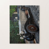 klassieke zilverauto legpuzzel (Verticaal)