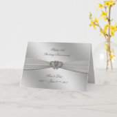 Klassieke zilveren 25e huwelijksverjaardagskaart kaart (Gele Bloem)
