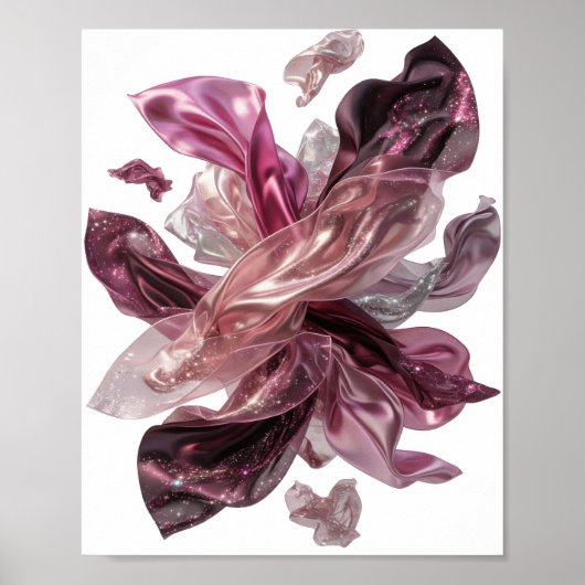 Klassieke Zilveren ABSTRACTE KUNST Poster (Voorkant)