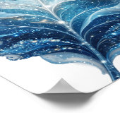Klassieke Zilveren BLUE STAR LEAF Moderne Design Poster (Hoek)