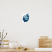 Klassieke Zilveren BLUE STAR LEAF Moderne Design Poster (Keuken)