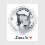 Klassieke zilveren disco bal sticker (Vel)