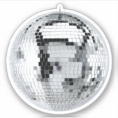 Klassieke zilveren disco bal sticker (Voorkant)