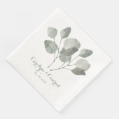 Klassieke zilveren dollaire eucalyptusbruiloft servet (Hoek)