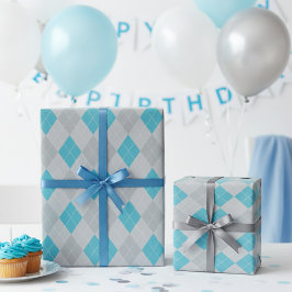 Klassieke Zilveren en Blauwe Argyle Diamanten Cadeaupapier
