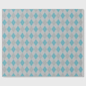Klassieke Zilveren en Blauwe Argyle Diamanten Cadeaupapier (Vlak)