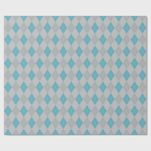 Klassieke Zilveren en Blauwe Argyle Diamanten Cadeaupapier (Vlak)