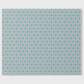 Klassieke Zilveren en Blauwe Kleine Argyle Diamant Cadeaupapier (Vlak)