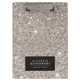 Klassieke zilveren glitter gepersonaliseerd klembord