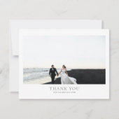 Klassieke Zilveren Horizontale Romantische Foto Br Bedankkaart (Voorkant)