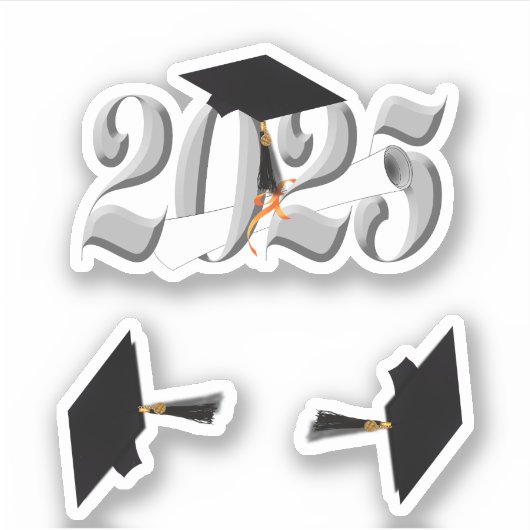 Klassieke zilveren klasse van 2025 sticker (Voorkant)