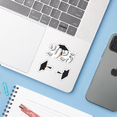 Klassieke zilveren klasse van 2025 sticker (Laptop met iPhone)