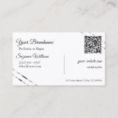 Klassieke zilveren monogram QR-code met glinsteren Visitekaartje (Achterkant)