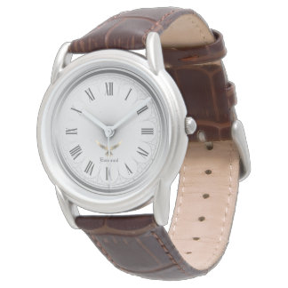 Klassieke zilveren religieuze duif op maat gemaakt horloge