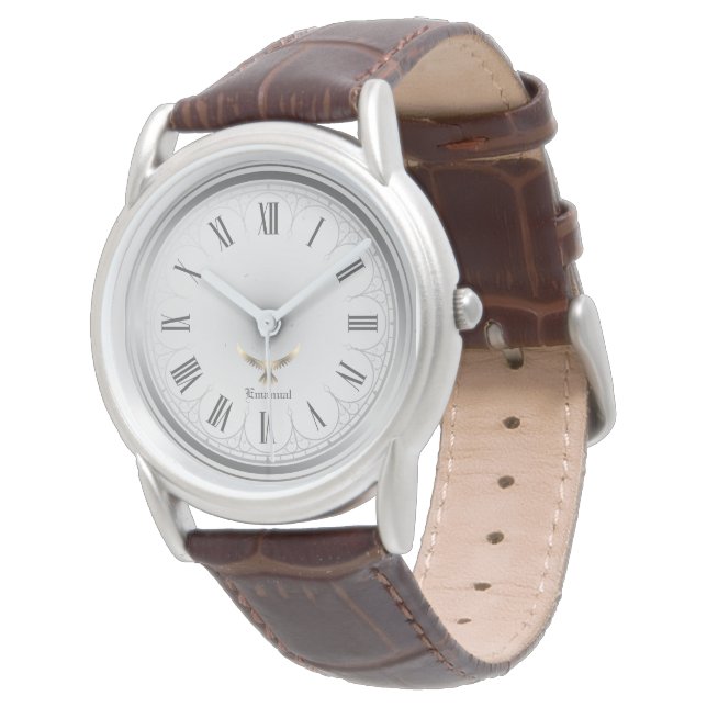 Klassieke zilveren religieuze duif op maat gemaakt horloge (Gekanteld)