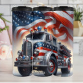 Klassieke Zilveren Vuurwagen met Vlag Thermosbeker