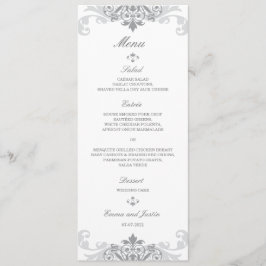 Klassieke zilvergrijs Elegante Ironworks Bruiloft Menu