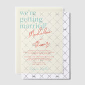 Klassieke zomer pastel grillige script bruiloft vellum uitnodigingen (Offset (Uitnodiging))
