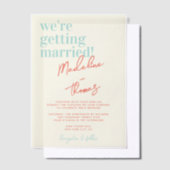 Klassieke zomer pastel grillige script bruiloft vellum uitnodigingen (Offset)