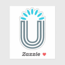Klassieke Zonneblad Letter U Monogram