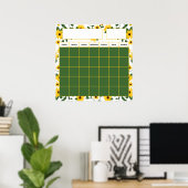 Klassieke Zonnebloemveld Onderwijskalender Poster (Thuiskantoor)