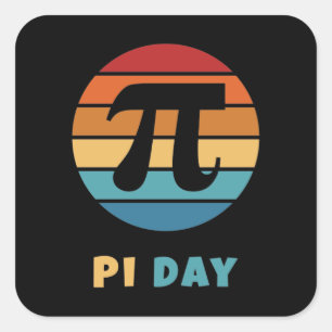 Klassieke Zonsondergang 3.14 Gelukkige Pi-dag Vierkante Sticker