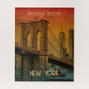 Klassieke Zonsondergang Brooklyn Bridge New York Legpuzzel