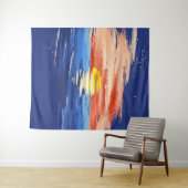 Klassieke Zonsondergang | Foto Achtergrond in Blau Wandkleed (In Situ (horizontaal))