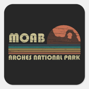 Klassieke Zonsondergang Moab Utah - Arches Nationa Vierkante Sticker