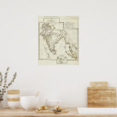 Klassieke Zuid-Aziatische Kaart Poster (Keuken)