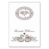 Klassieke Zwanen Monogram Roze Rand Bruiloft Kaart (Voorkant)