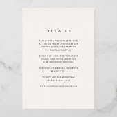 Klassieke Zwart & Ecru Grens Monogram Bruiloft Folie Uitnodiging (Achterkant)