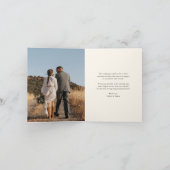 Klassieke zwart & ecru monogram bruiloft foto bedankkaart (Binnen)